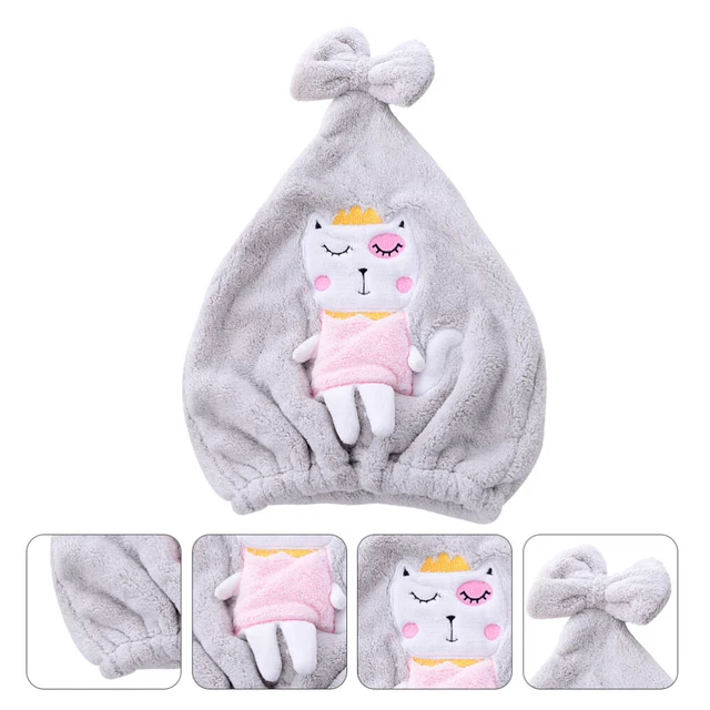 Cappellino doccia capelli asciutti cartone animato asciugamano avvolgimento assorbe acqua