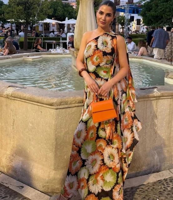 zw collection printed asymmetric dress RRP $ 129 ZARA ZW COLLECTION PRINTED ASYMMETRIC DRESS LINEN BLEND S M L XL  NWT