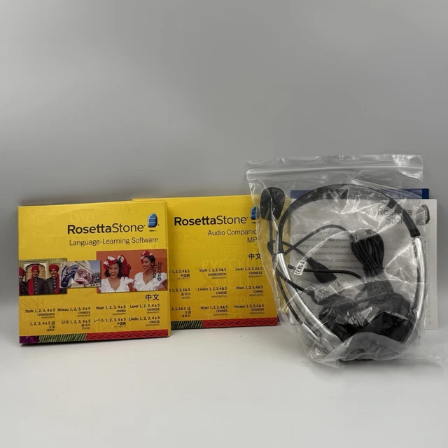 ROSETTA STONE V4 TOTALe Mandarin Chinese Levels 1–5 Discs Headset No ...