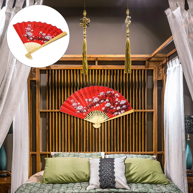 Chinoiserie Decor Headboard Decoration Photo Fan Decorative Fan