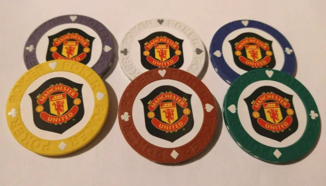 Manchester United FC Man Utd Poker Chip Golf Ball Markers- 6 colours available