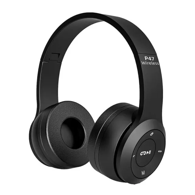 Casque Audio Stereo Bluetooth sans fil modèle P47 - Pliable - Universel - Noir 2