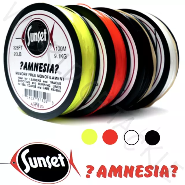 Amnesia Fishing Line Memory Free Monofilament for Fly Sea Carp ALL COLOURS