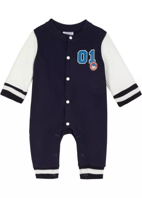 Neu Sweat-Jumpsuit aus Bio-Baumwolle Gr. 92/98 Dunkelblau Baby-Overall Overall