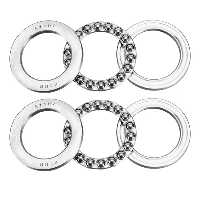 2pc 51107 Single Direction Poussée Roul. bille 35mmx52mmx12mm Chrome Acier