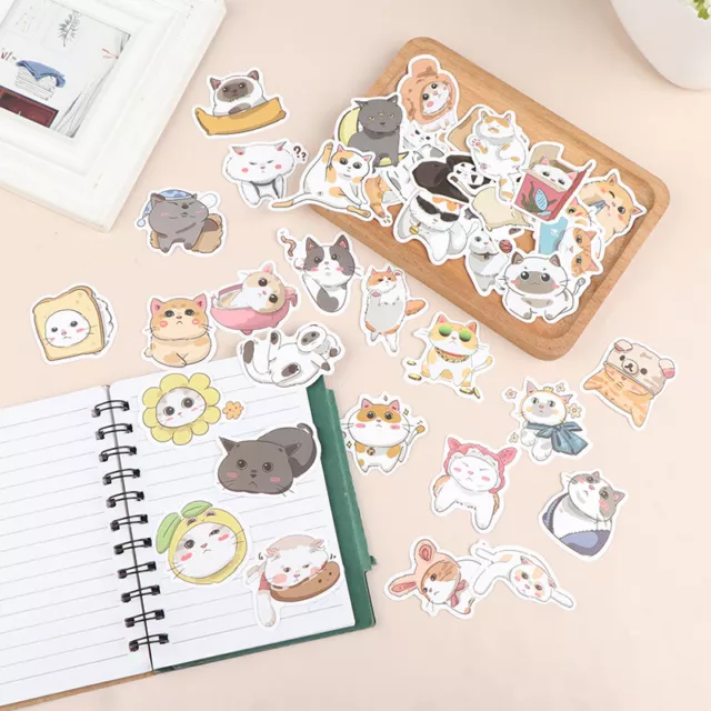 Cat daily graffiti sticker trolley box water cup diary waterproof DIY sti.di