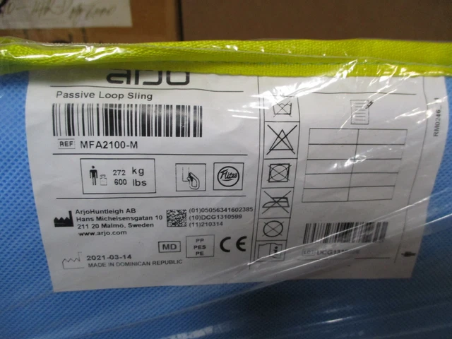 ARJO, PASSIVE LOOP Siling, Med, 272Kg, 600Lbs, Part#Mfa2100-M, New $85. ...