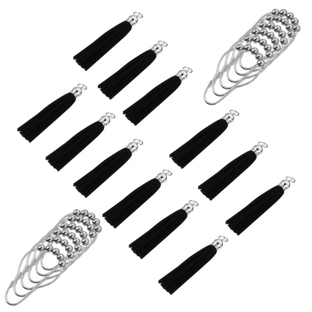 12pcs Rollerball Shower Curtain Hooks Tassel Glide Rings Shower Curtain Rings