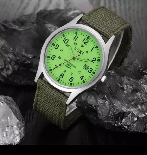 Swiss Army Military Watch Men’s Canvas Strap Analog Quartz Sport Wrist Gift UK