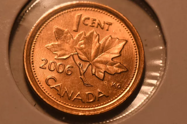 Canada 2006 Canadian One 1 Cent no P Non Magnetic Penny Coin BU