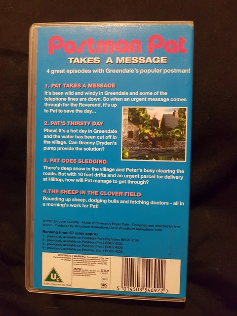 POSTMAN PAT TAKES A Message VHS .. Includes Three Other Stories. £28.00 ...
