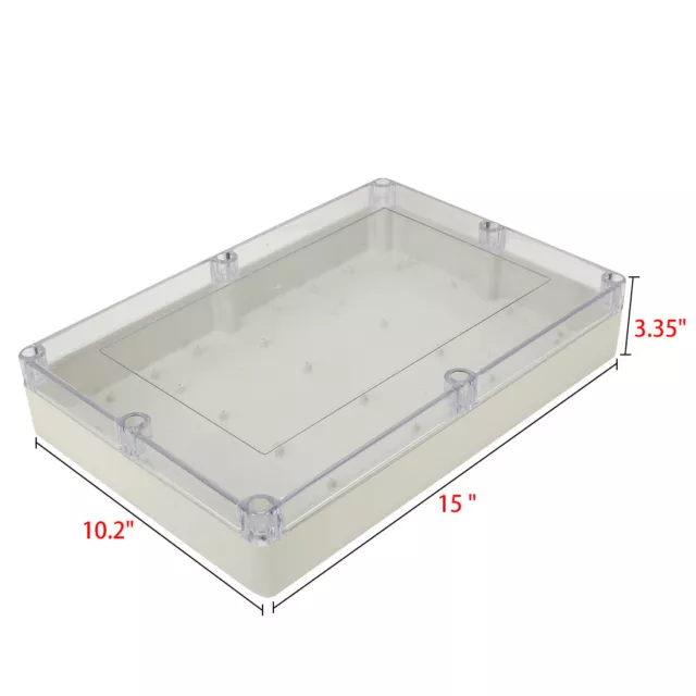 ABS Leergehäuse PC Abdeckung Industriegehäuse Projekt Anschlussdose 380x260x85mm 2