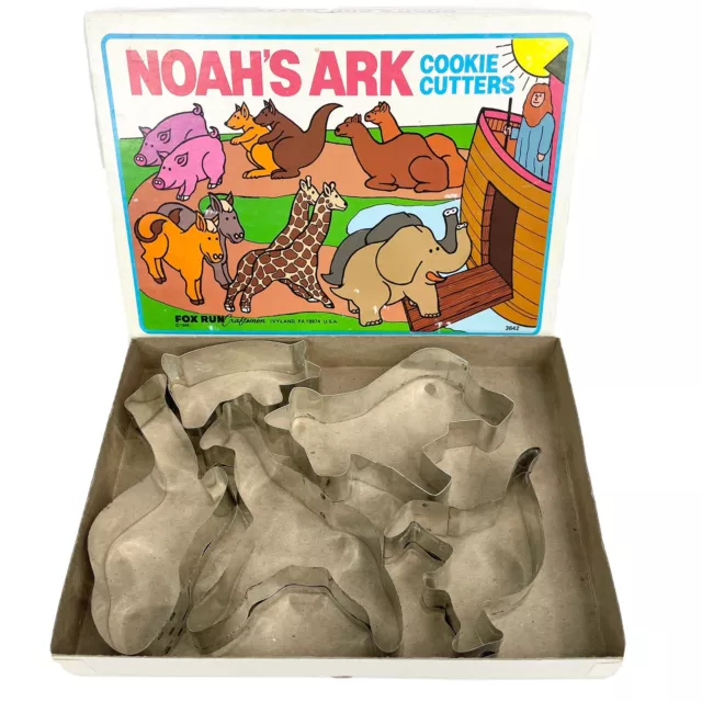vintage Noah’s Ark cookie cutters lot of 5 (missing 1) 1985 Fox Run Made In USA