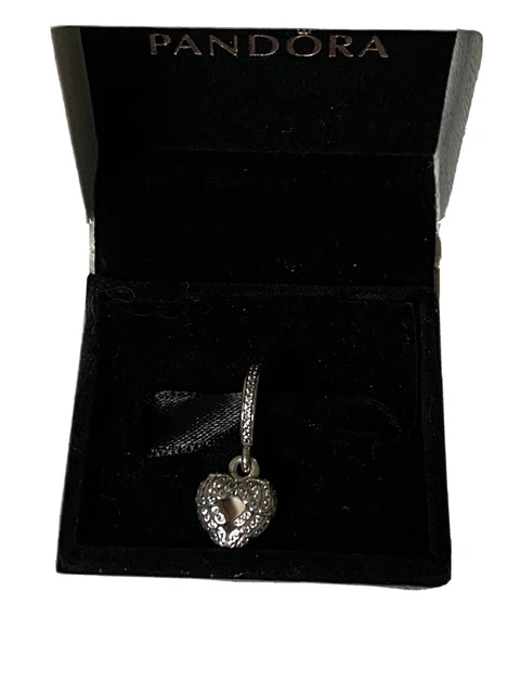 VERROUILLAGE CŒUR ROSE ailes d'ange Pandora charme étincelant