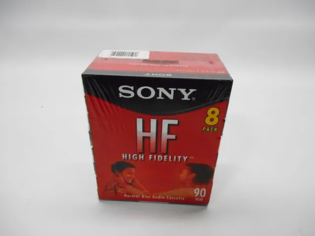 Sony HF 90 Minute Blank Audio Cassette Tapes 8-Pack *New Unused*