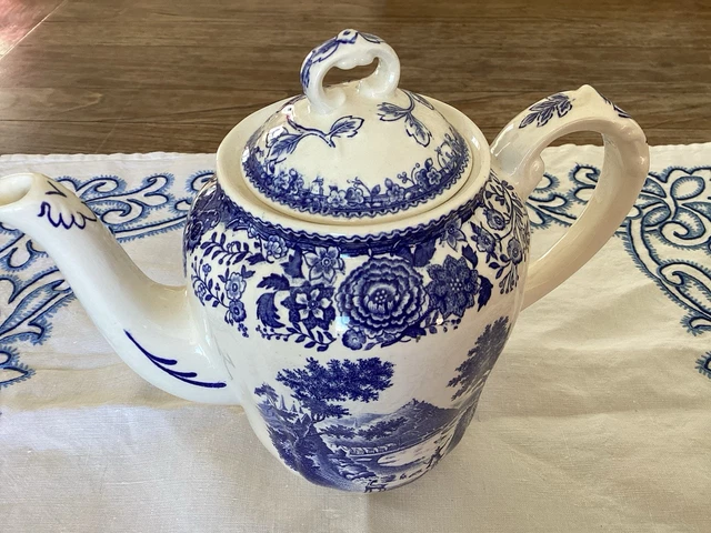 Ancienne Cafetière VILLEROY & BOCH Salamandre – Bleu Et Aluminium – Vintage 1950