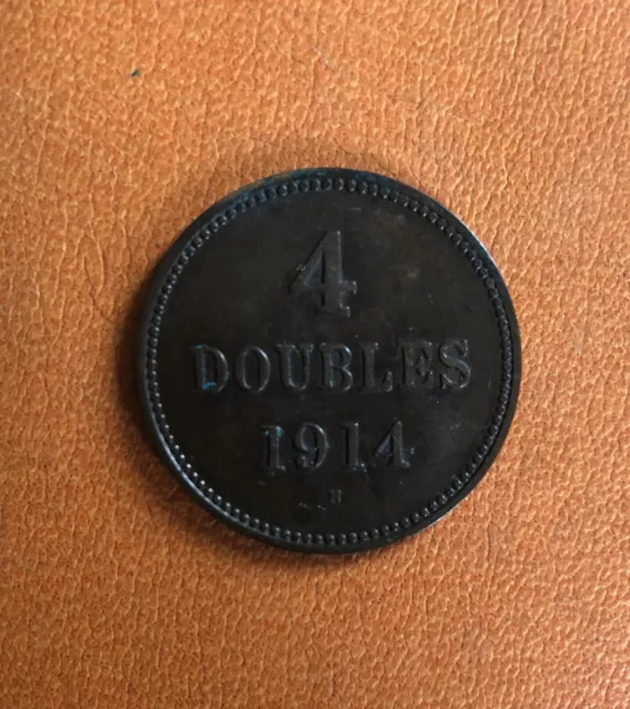 Guernsey - 4 Doubles Coin - 1914