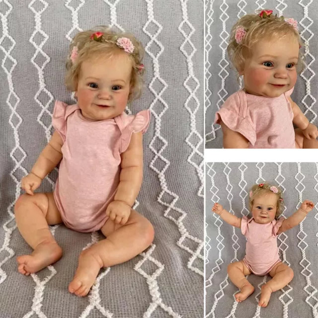 Bambola reborn 50/60 cm realistica corpo in tessuto morbido giocattoli da collezione regalo di compleanno