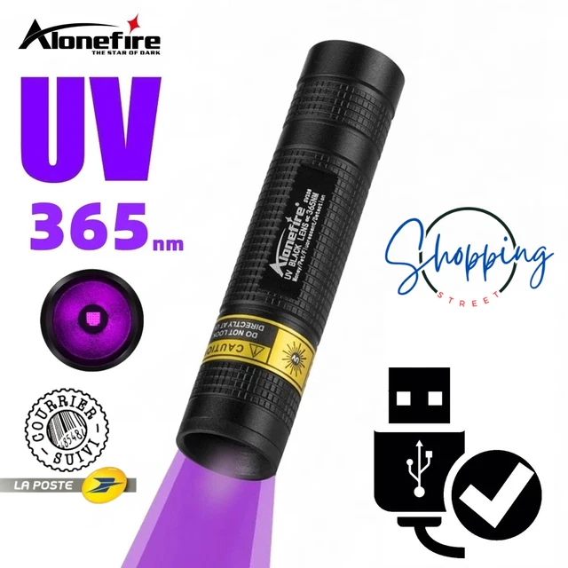 Mini Lampe Torche Poche LED Zoom Ultra Violet Lumière Noire Détecteur Faux Billets - Lampes (6989776