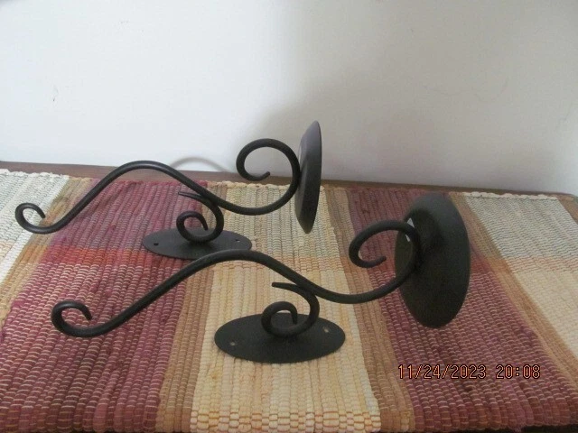 PartyLite Set of 2 Hearthside Sconces Wrought Iron Wall Mount Candle Holders
