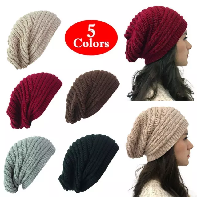 Baggy Slouchy Caps Women Ladies Winter Warm Knitted Beanies Hat Classical GX