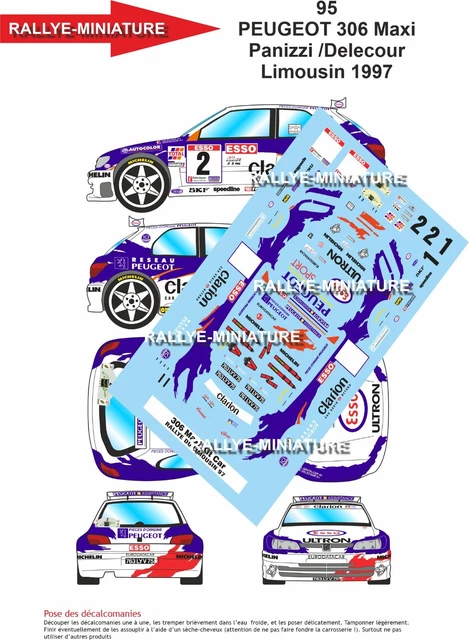 Planche De Décalcomanies 1/43 Peugeot 306 Maxi Delecour - Rallylegend Classic 2025