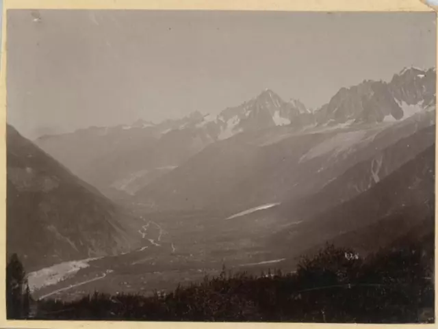 France, Vallée de Chamonix, Col de Voza Vintage citrate print.  Tirage citra