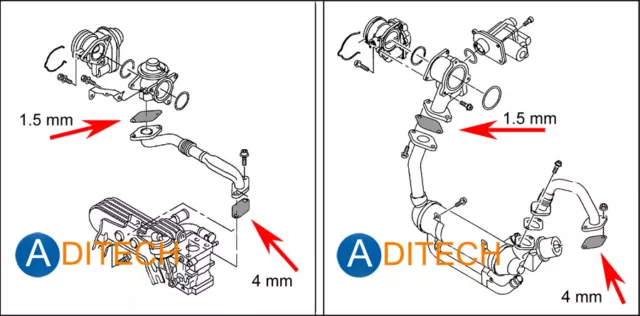 055 EGR kit de réparation de soupapes pour TDI AUDI VW SEAT SKODA VOLVO GALAXY 3