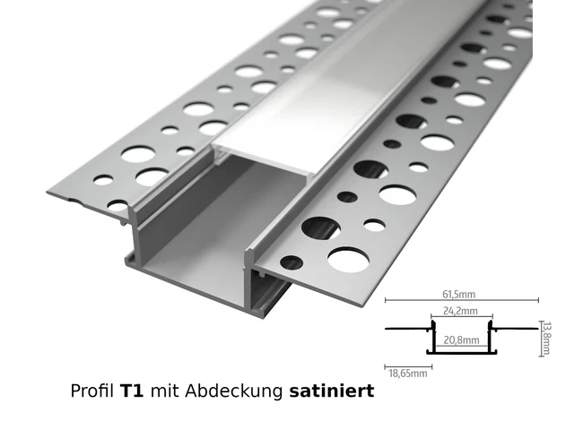 Profilo in alluminio LED 2 m LED guida in alluminio luce listello strisce luce profilo Rigips