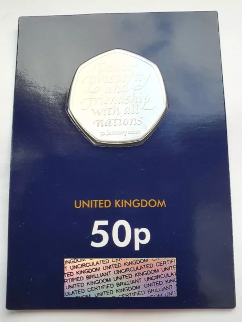 2020 Withdrawal from the European Union Brexit UK 50p Pence Coin Change Checker 2