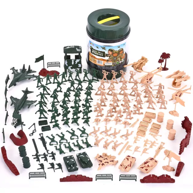 MILITARY SOLDIER PLAYSET Army Men Play Bucket Army Action Figures
