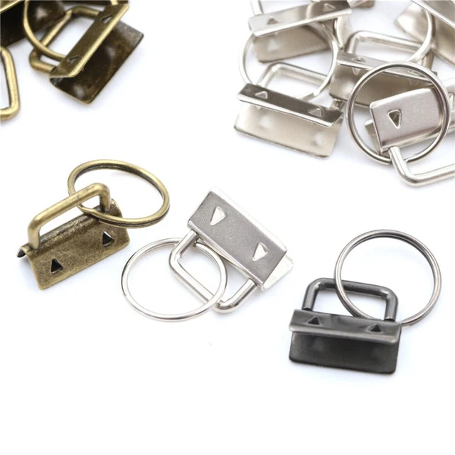 10x Key Fob Hardware keychain Split Ring Wrist Wristlets Cotton Tail Clip In sh