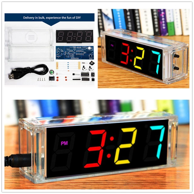 DIY DIGITAL CLOCK Soldering Kit With Temperature Learning Teaching