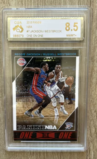 2016 Russell Westbrook/ Reggie Jackson Panini One On One CGA Graded 8.5 #7