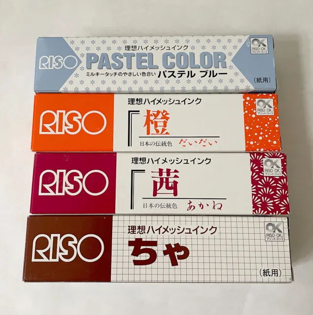 Lot of 4 RISO GOCCO Print Paper Ink Japanese Pastel HM Hi Mesh screen PG-5
