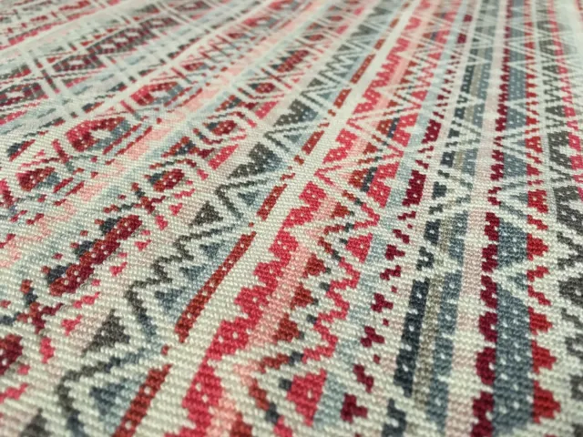 Romo Epingle Diamond Stripe Upholstery Fabric Cocota Soft Red 1.60 yd 7760/04