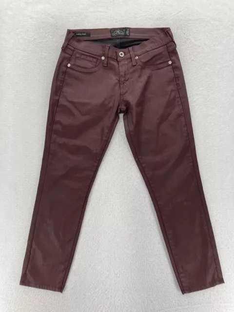 FRANKIE B JEANS Women Coated Wax Denim Moto Slick Skinny Leg Faux Leather  Pants $135.99 - PicClick