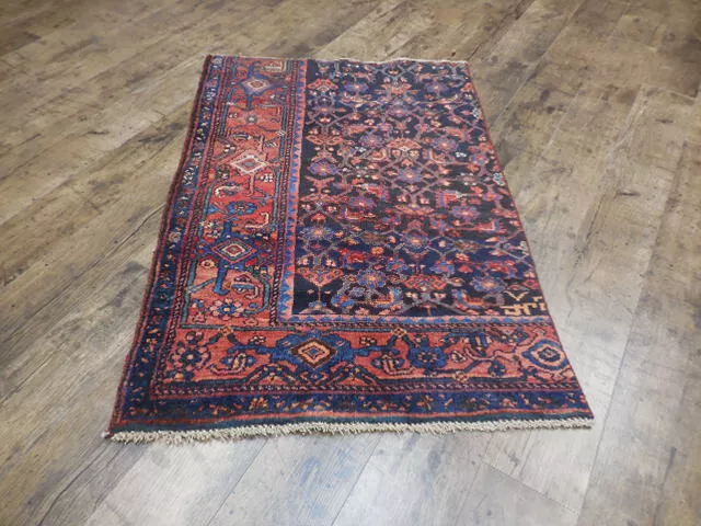 VINTAGE TURKISH HAND MADE GEOMETRIC ANATOLIAN VILLAGE MADE RUG 2.7x4 Ft