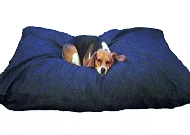Dogbed4less XXL Waterproof Denim Memory Foam Shredded Dog Bed Pillow - Large Pet