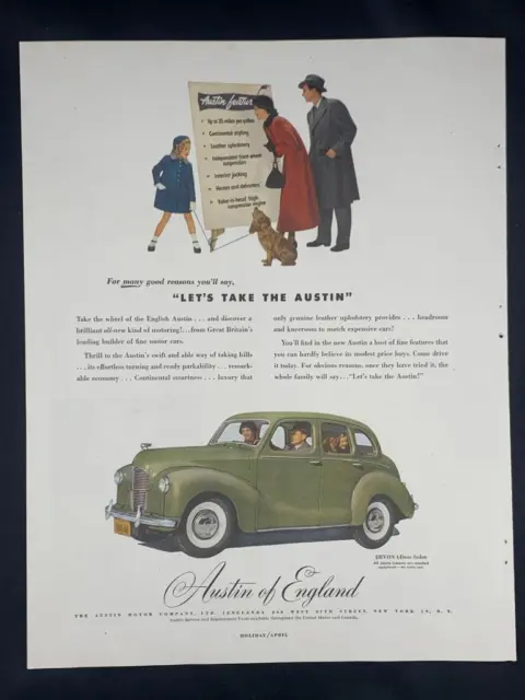 Magazine Ad* - 1949 - Austin of England - Devon 4-Door Sedan