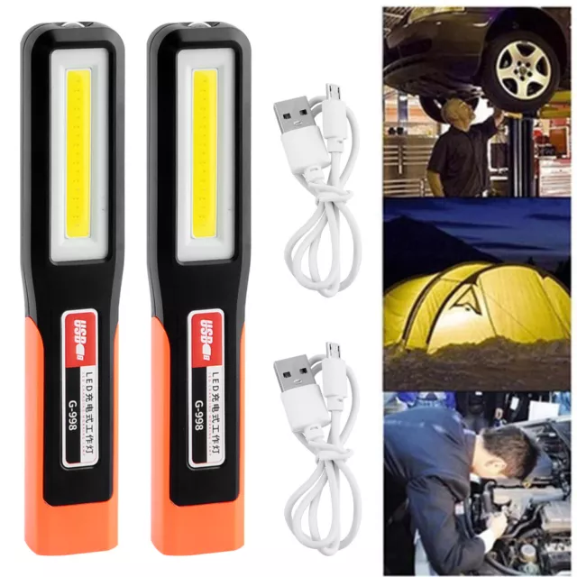 4 Pcs Rechargeable LED Magnetic Work Light Cordless COB Inspection Lamp Torch 2