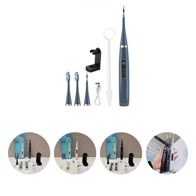 1 juego de limpiador dental eléctrico vibración de alta frecuencia limpieza bucal 2 en 1