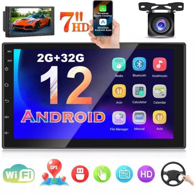 Android 12.0 Double Din Car Stereo Wireless Apple Carplay Radio Gps Navi Wifi Fm