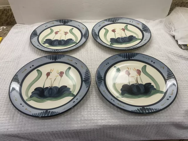 1993 Gail Pittman/Vintage/Overstreet Pattern/11” Dinner Plate/Set Of 4/Mint