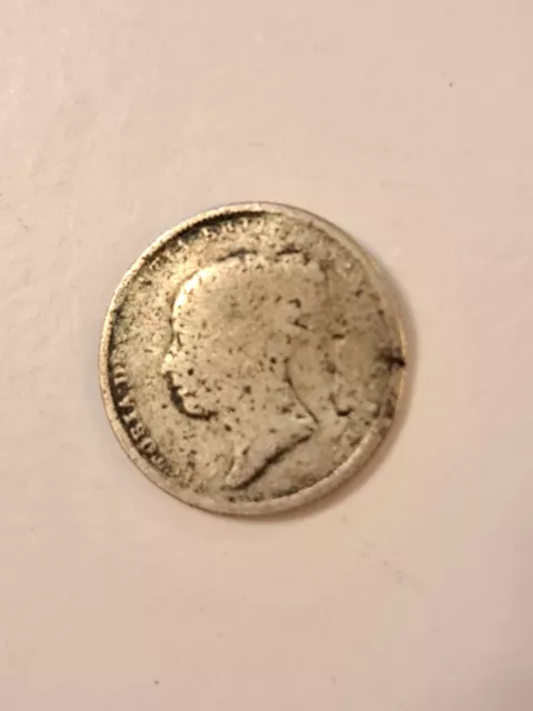 1844 Queen Victoria Silver Sixpence 6d coin slightly bent (see pics)