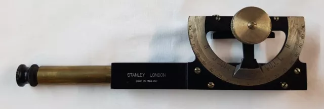 Abney Level Stanley London Clinometer Original 1930's Brass Collectors Antique