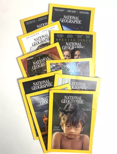 National Geographic Magazines- 10 Issues 2019, Excellent Condition