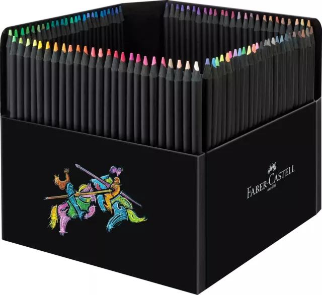 Faber-Castell Black Edition Colour Pencils, Cardboard Wallet of 100 Wood