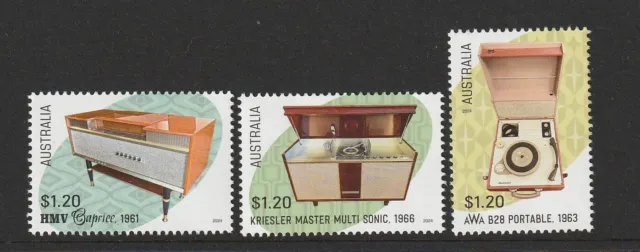 Australia 2024 : Retro Audio -  Design Set x 3 Stamps. Mint Never Hinged.
