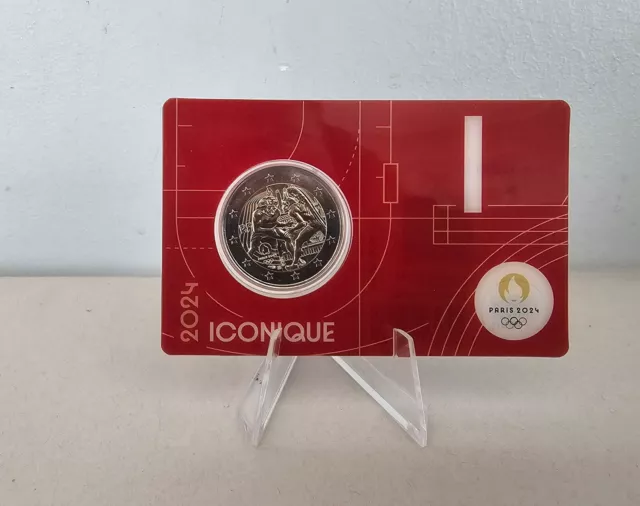 Coincard BU 2 Euros Commémorative France 2024 Paris 2024 Hercule ''ROUGE I''